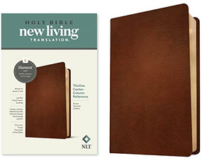 NLT Thinline Center-Column Reference Bible, Filament Enabled (Genuine Leather, Brown, Red Letter) by New Living Translation, Tyndale, 9781496479105