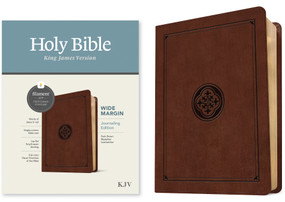 KJV Wide Margin Bible, Filament Enabled (LeatherLike, Dark Brown Medallion, Red Letter) by Tyndale, 9781496479150