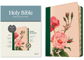 KJV Wide Margin Bible, Filament Enabled (LeatherLike, Pink Rose Garden, Indexed, Red Letter) by Tyndale, 9781496479181