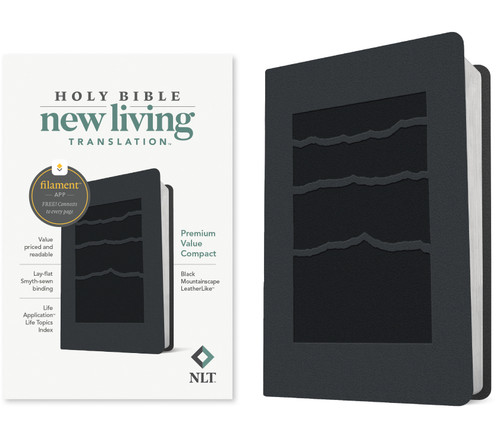 NLT Premium Value Compact Bible, Filament Enabled (LeatherLike, Black Mountainscape) by New Living Translation, Tyndale, 9781496479266