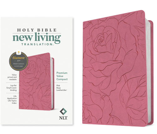 NLT Premium Value Compact Bible, Filament Enabled (LeatherLike, Pink Rose) by New Living Translation, Tyndale, 9781496479280