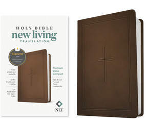 NLT Premium Value Compact Bible, Filament Enabled (LeatherLike, Dark Brown Framed Cross) by New Living Translation, Tyndale, 9781496479303