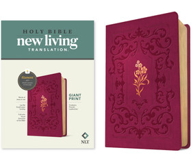 NLT Giant Print Bible, Filament Enabled (LeatherLike, Cranberry Flourish, Red Letter) by New Living Translation, Tyndale, 9781496482297