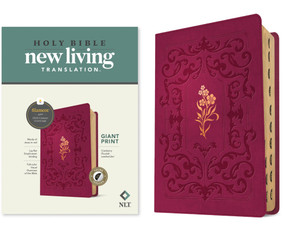 NLT Giant Print Bible, Filament Enabled (LeatherLike, Cranberry Flourish, Indexed, Red Letter) by New Living Translation, Tyndale, 9781496482303