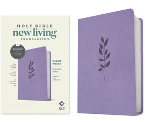 NLT Giant Print Premium Value Bible, Filament Enabled (LeatherLike, Lavender Vine) by New Living Translation, Tyndale, 9781496482624
