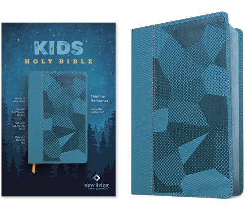 NLT Kids Bible, Thinline Reference Edition (LeatherLike, Camo Blue, Red Letter) by New Living Translation, Tyndale, 9781496483973