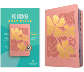 NLT Kids Bible, Thinline Reference Edition (LeatherLike, Tropical Flowers Dusty Pink, Indexed, Red Letter) by New Living Translation, Tyndale, 9781496484000