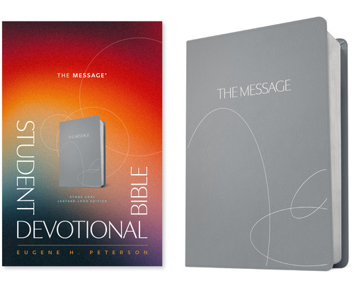 The Message Student Devotional Bible (Leather-Look, Stone Gray) by Eugene H. Peterson, 9781641588065