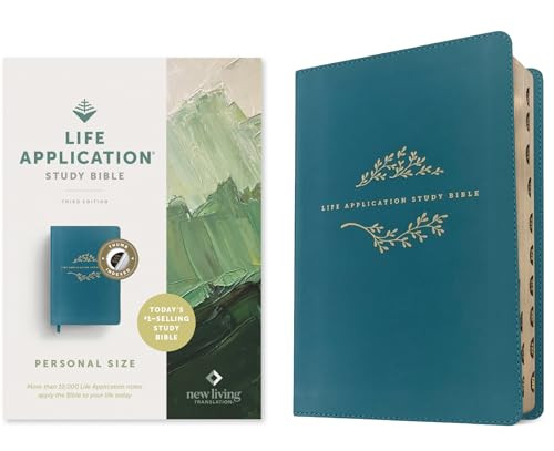 NLT Life Application Study Bible, Third Edition, Personal Size (LeatherLike, Teal Blue, Indexed, Red Letter) by New Living Translation, Tyndale, 9781496484758