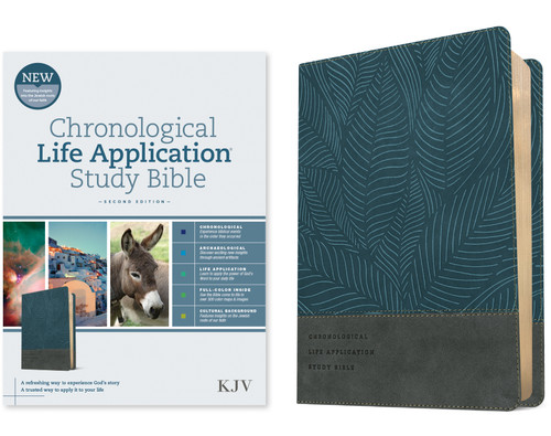KJV Chronological Life Application Study Bible, Second Edition (LeatherLike, Palm Forest Blue) by Tyndale, 9781496489579