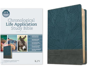 KJV Chronological Life Application Study Bible, Second Edition (LeatherLike, Palm Forest Blue) by Tyndale, 9781496489579