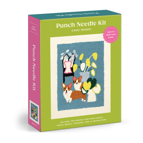 Corgi Friends Punch Needle Kit by Galison, Anne Bentley, 9780735388673