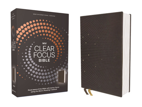 NIV, Clear Focus Bible, Leathersoft, Charcoal Brown (Read more of the Bible with better focus using the Bionic Reading Method) by Zondervan, 9780310465553