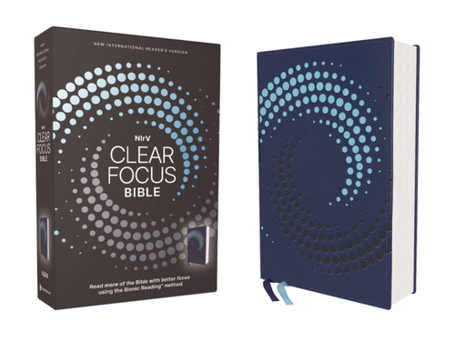 NIrV, Clear Focus Bible, Leathersoft, Navy (Read more of the Bible with better focus using the Bionic Reading Method), 9780310465614