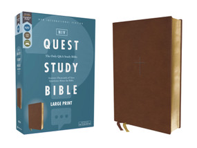 NIV, Quest Study Bible, Large Print, Leathersoft, Brown, Comfort Print (The Only Q and A Study Bible) by Christianity Today Intl., 9780310465850