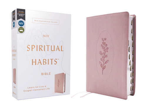 NIV, Spiritual Habits Bible, Leathersoft, Pink, Red Letter, Thumb Indexed, Comfort Print (Learn to Live a Gospel-Centered Life) by Joe Carter, 9780310467878