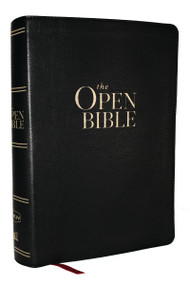 The Open Bible: Read and Discover the Bible for Yourself (KJV, Black Leathersoft, Red Letter, Comfort Print), 9781400352388