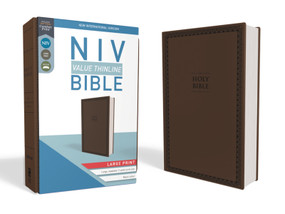 NIV, Value Thinline Bible, Large Print, Leathersoft, Brown, Comfort Print by Zondervan, 9780310448532