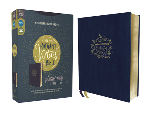 NIV, Radiant Virtues Bible: A Beautiful Word Collection, Leathersoft, Navy, Red Letter, Comfort Print (Explore the virtues of faith, hope, and love) by Zondervan, 9780310456940