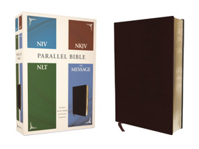 NIV, NKJV, NLT, The Message, (Contemporary Comparative) Parallel Bible, Bonded Leather, Burgundy by Zondervan, 9780310463047
