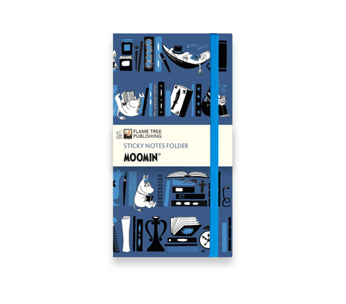 Moomin Bookshelves Blue Flame Tree Sticky Notes Folder by Flame Tree Studio, 9781835628904