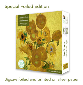 Special Edition Adult Foiled Jigsaw Puzzle Vincent van Gogh: Sunflowers (1000-pieces. Ethical, Sustainable, Earth-friendly) by Flame Tree Studio, 9781835629314