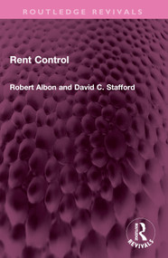 Rent Control by Robert Albon, David C. Stafford, 9781032646138
