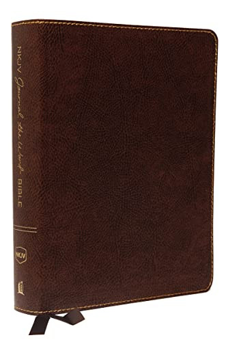 NKJV, Journal the Word Bible, Bonded Leather, Brown, Red Letter, Comfort Print (Reflect, Journal, or Create Art Next to Your Favorite Verses) by Thomas Nelson, 9780785218494