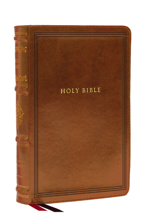 KJV Large Print Reference Bible, Brown Leathersoft, Red Letter, Comfort Print (Sovereign Collection) (Holy Bible, King James Version), 9781400344192