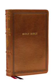 NKJV Large Print Reference Bible, Brown Leathersoft, Red Letter, Comfort Print (Sovereign Collection) (Holy Bible, New King James Version) by Thomas Nelson, 9781400344345