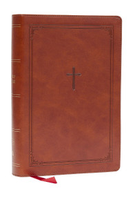 KJV Giant Print End-of-Verse Reference Bible, Brown Leathersoft, Red Letter, Comfort Print, 9781400349463
