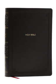 NKJV Giant Print End-of-Verse Reference Bible, Black Leathersoft, Red Letter, Comfort Print (Thumb Indexed) (Holy Bible) by Thomas Nelson, 9781400349494