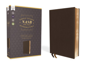 NASB, Single-Column Reference Bible, Wide Margin, Leathersoft, Brown, 1995 Text, Comfort Print by Zondervan, 9780310451167