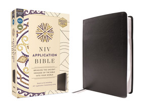 NIV Application Bible, European Bonded Leather, Black, Red Letter, Comfort Print (Bringing the Ancient Message of the Bible into Your World), 9780310465102