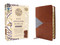NIV Application Bible, Personal Size, Leathersoft, Brown/Blue, Red Letter, Indexed, Comfort Print by Zondervan, 9780310465256