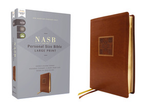 NASB, Personal Size Bible, Large Print, Leathersoft, Brown, Red Letter, 1995 Text, Comfort Print, 9780310465935