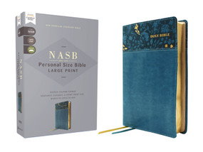 NASB, Personal Size Bible, Large Print, Leathersoft, Teal, Red Letter, 1995 Text, Comfort Print, 9780310465966