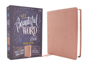 NIV, Beautiful Word Bible, Updated Edition, Peel/Stick Bible Tabs, Leathersoft, Pink, Red Letter, Comfort Print (600+ Full-Color Illustrated Verses) by Zondervan, 9780310466062