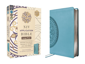 NIV Application Bible, Large Print, Leathersoft, Teal, Red Letter, Comfort Print (Bringing the Ancient Message of the Bible into Your World) by Zondervan, 9780310467762