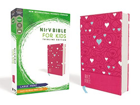 NIrV, Bible for Kids, Large Print, Leathersoft, Pink, Comfort Print (Thinline Edition) by Zondervan, 9780310767541