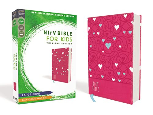 NIrV, Bible for Kids, Large Print, Leathersoft, Pink, Comfort Print (Thinline Edition) by Zondervan, 9780310767541