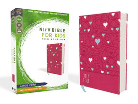 NIrV, Bible for Kids, Large Print, Leathersoft, Pink, Comfort Print (Thinline Edition) by Zondervan, 9780310767541