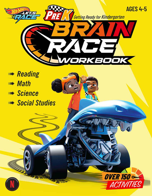 Hot Wheels Brain Race PreK Workbook by Teacher Created Materials, 9798330922666