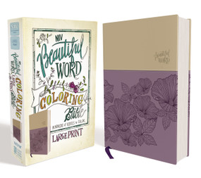 NIV, Beautiful Word Coloring Bible, Large Print, Leathersoft, Purple/Tan (Hundreds of Verses to Color) by Zondervan, 9780310447061