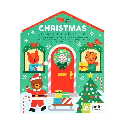 Christmas Coloring Book + Stickers by Petit Collage, 9781797246260
