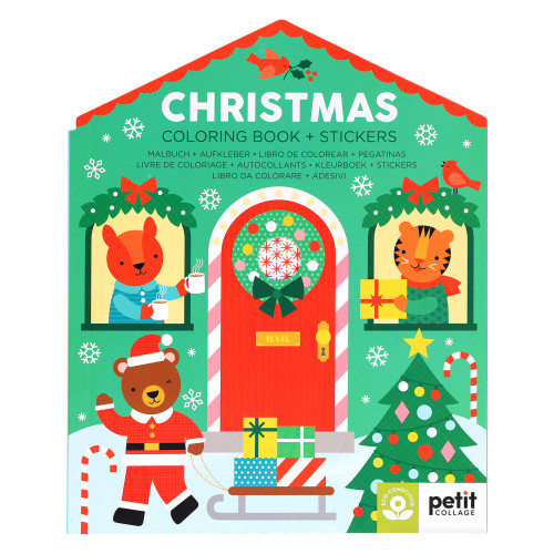Christmas Coloring Book + Stickers by Petit Collage, 9781797246260