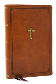 KJV Personal Size Large Print End-of-Verse Reference Bible, Brown Leathersoft, Red Letter, Comfort Print, 9781400347858