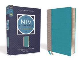 NIV Study Bible, Fully Revised Edition (Study Deeply. Believe Wholeheartedly.), Leathersoft, Teal/Gray, Red Letter, Comfort Print by Kenneth L. Barker, Mark L. Strauss, Jeannine K. Brown, Craig L. Blomberg, Michael Williams, Zondervan, 9780310449034