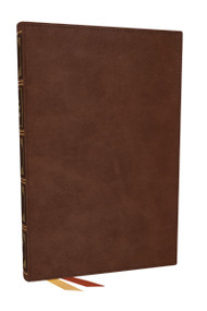 NKJV, Thinline Bible, Large Print, Brown Leathersoft, Red Letter, Comfort Print (Holy Bible, New King James Version) by Thomas Nelson, 9781400358410