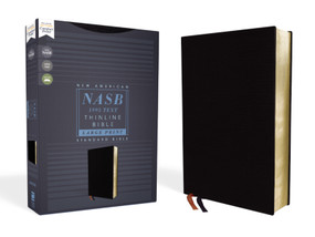 NASB, Thinline Bible, Large Print, Bonded Leather, Black, Red Letter, 1995 Text, Comfort Print by Zondervan, 9780310450993